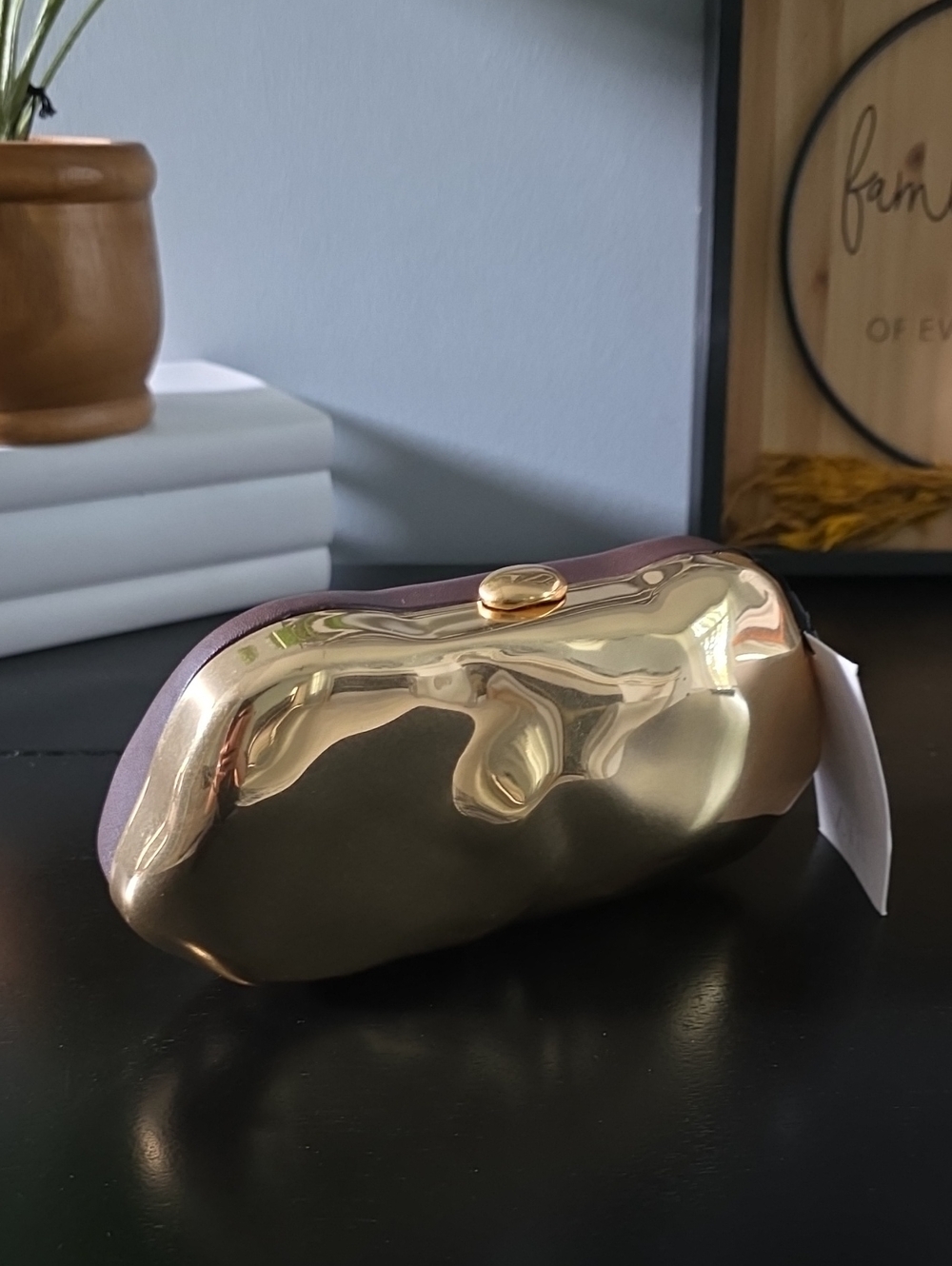 ZARA Metallic Crossbody Box Clutch Bag - Picture 6 of 16